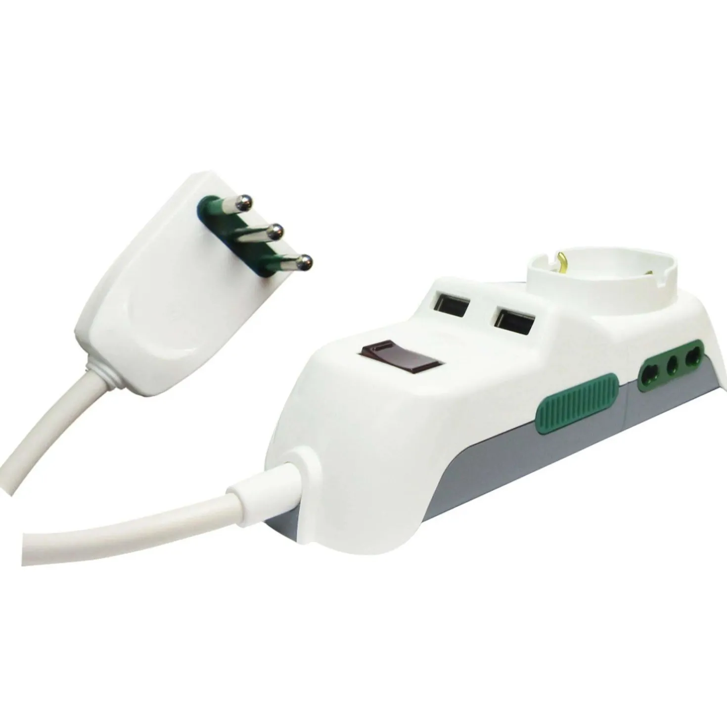 Presa multipla Vimar universale 3 uscite e 2 USB bianca