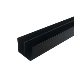 Profilo a doppia U 1 m 16x10 mm in pvc nero opaco