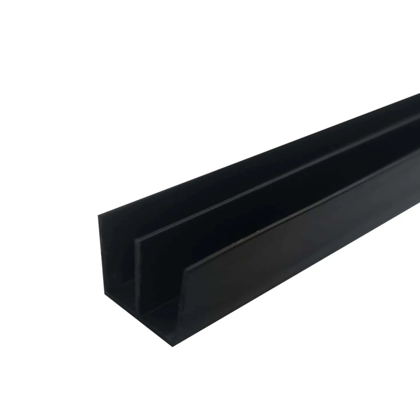 Profilo a doppia U 1 m 16x10 mm in pvc nero opaco