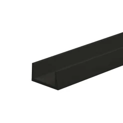 Profilo a U 1 m 18x10 mm in pvc nero opaco