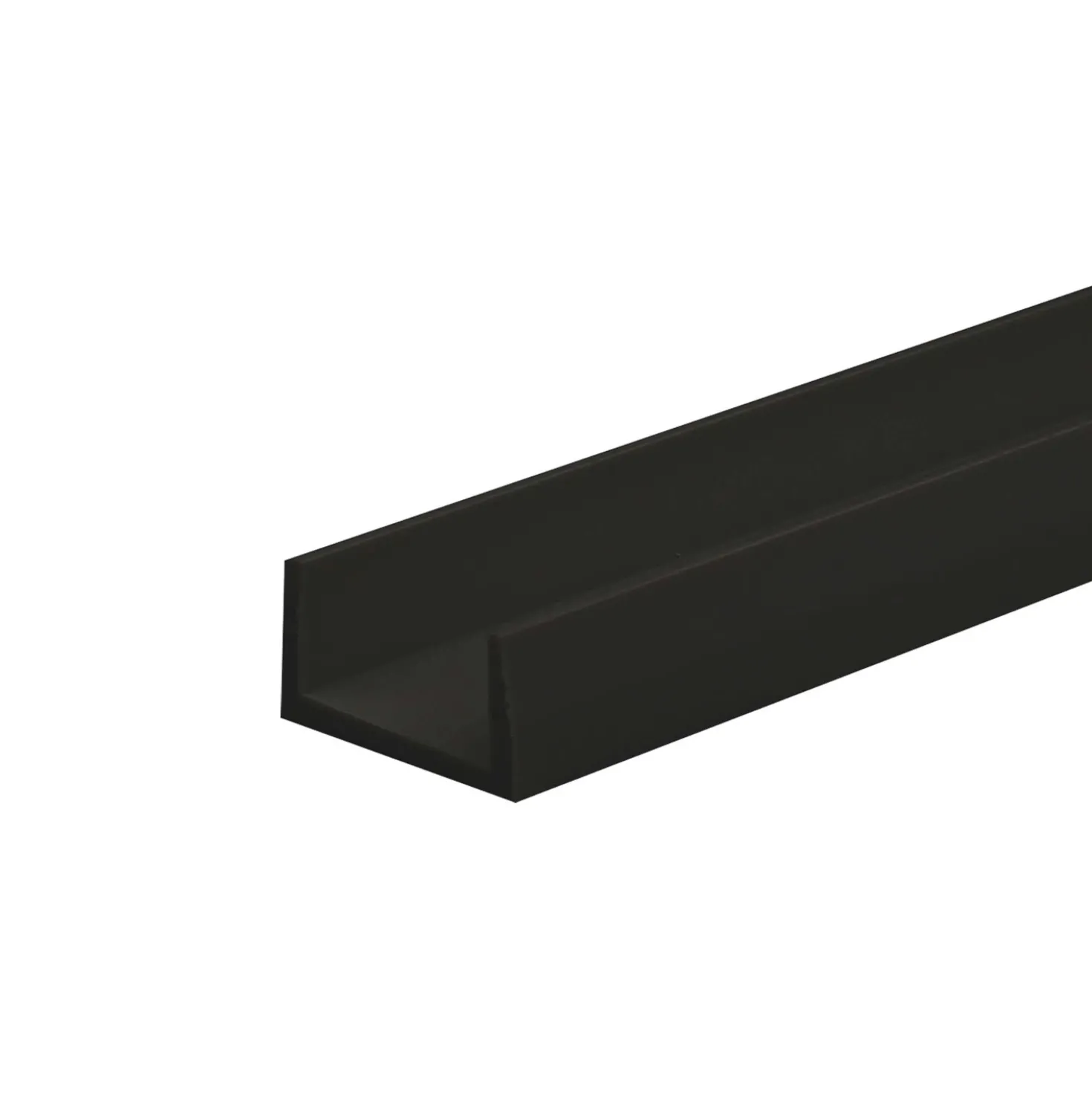 Profilo a U 1 m 18x10 mm in pvc nero opaco