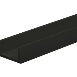 Profilo a U 1 m 18x10 mm in pvc nero opaco