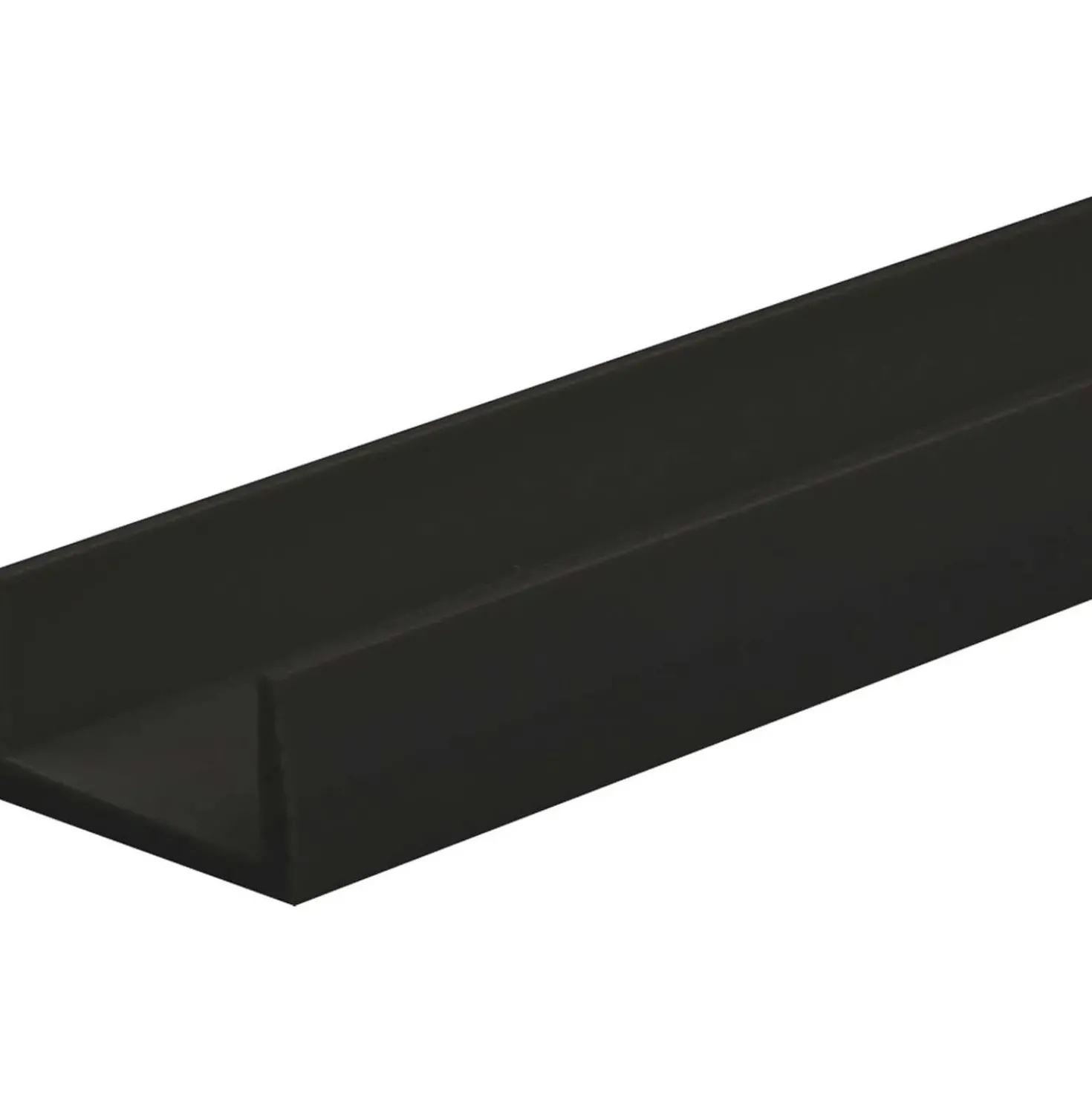 Profilo a U 1 m 18x10 mm in pvc nero opaco