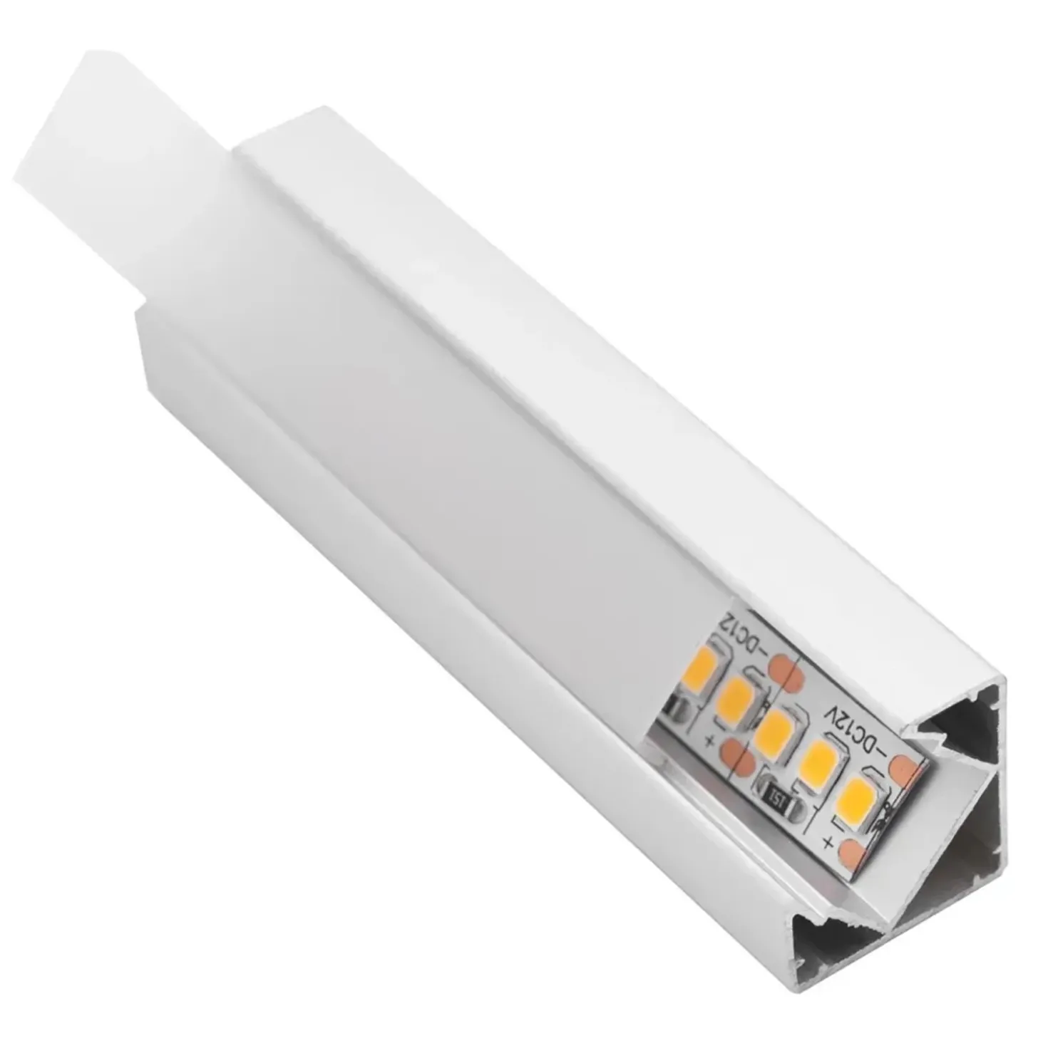 Profilo alluminio LED angolare cover opale 2 m
