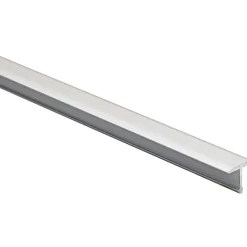 Profilo coprigiunto a T in alluminio anodizzato argento opaco 9 mm x 0,9 m