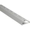 Profilo terminale quadrato alluminio argento opaco 10 mm x 2,5 m