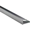 Profilo terminale quadrato alluminio argento brillante 12,5 mm x 2,5 m