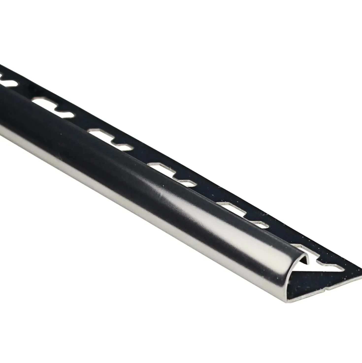 Profilo terminale quarto di tondo in acciaio inox spazzolato 8 mm x 2,5 m