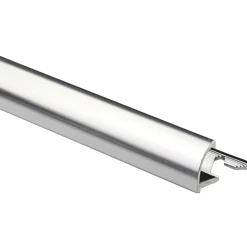 Profilo terminale quarto di tondo alluminio argento brillante 8 mm x 2,7 m