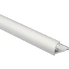 Profilo terminale quarto di tondo alluminio argento opaco 10 mm x 2,7 m