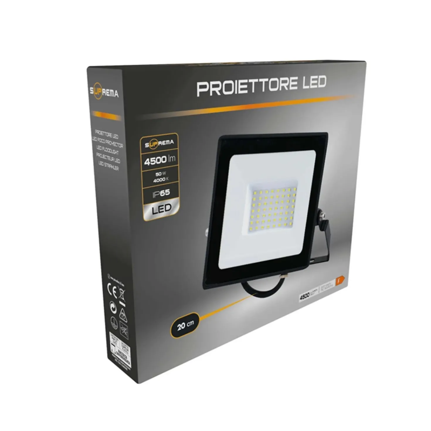 Proiettore LED alloggiamento in alluminio 50W 4500lm nero