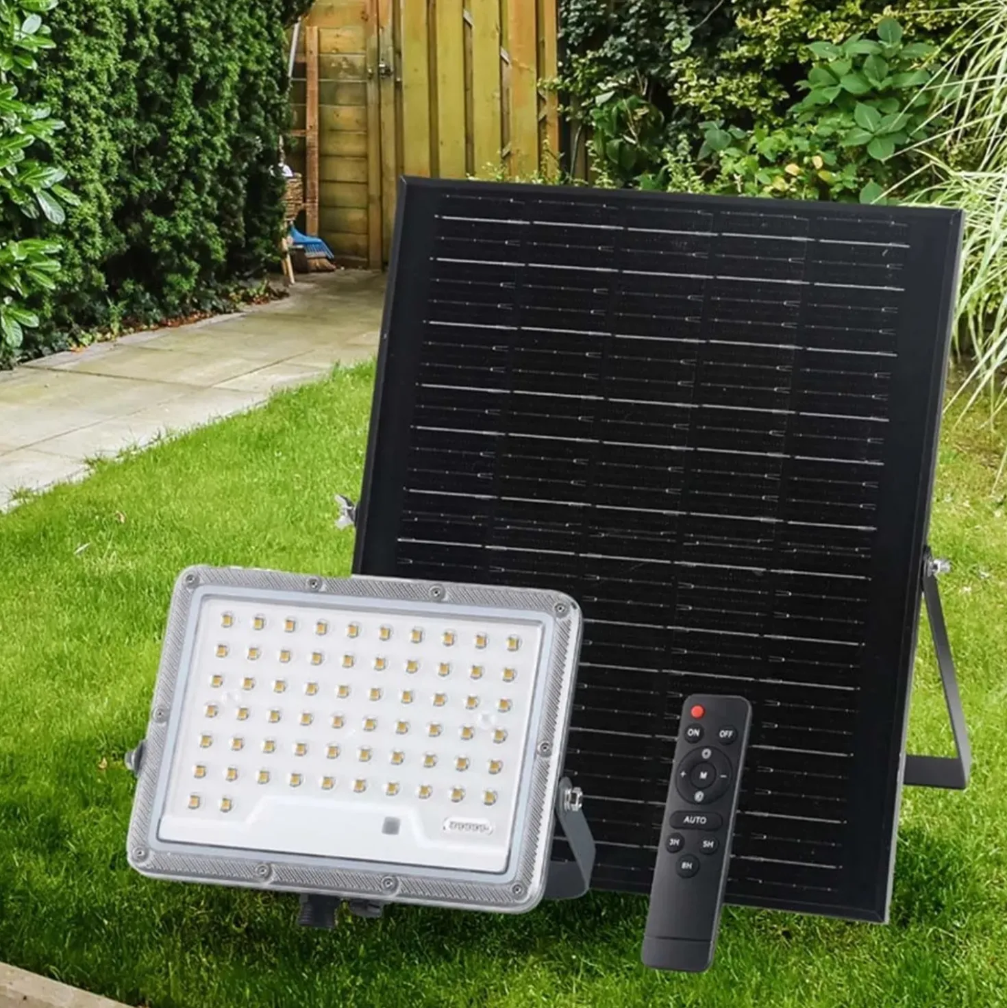 Proiettore solare in alluminio con pannello solare separato 1200 lm
