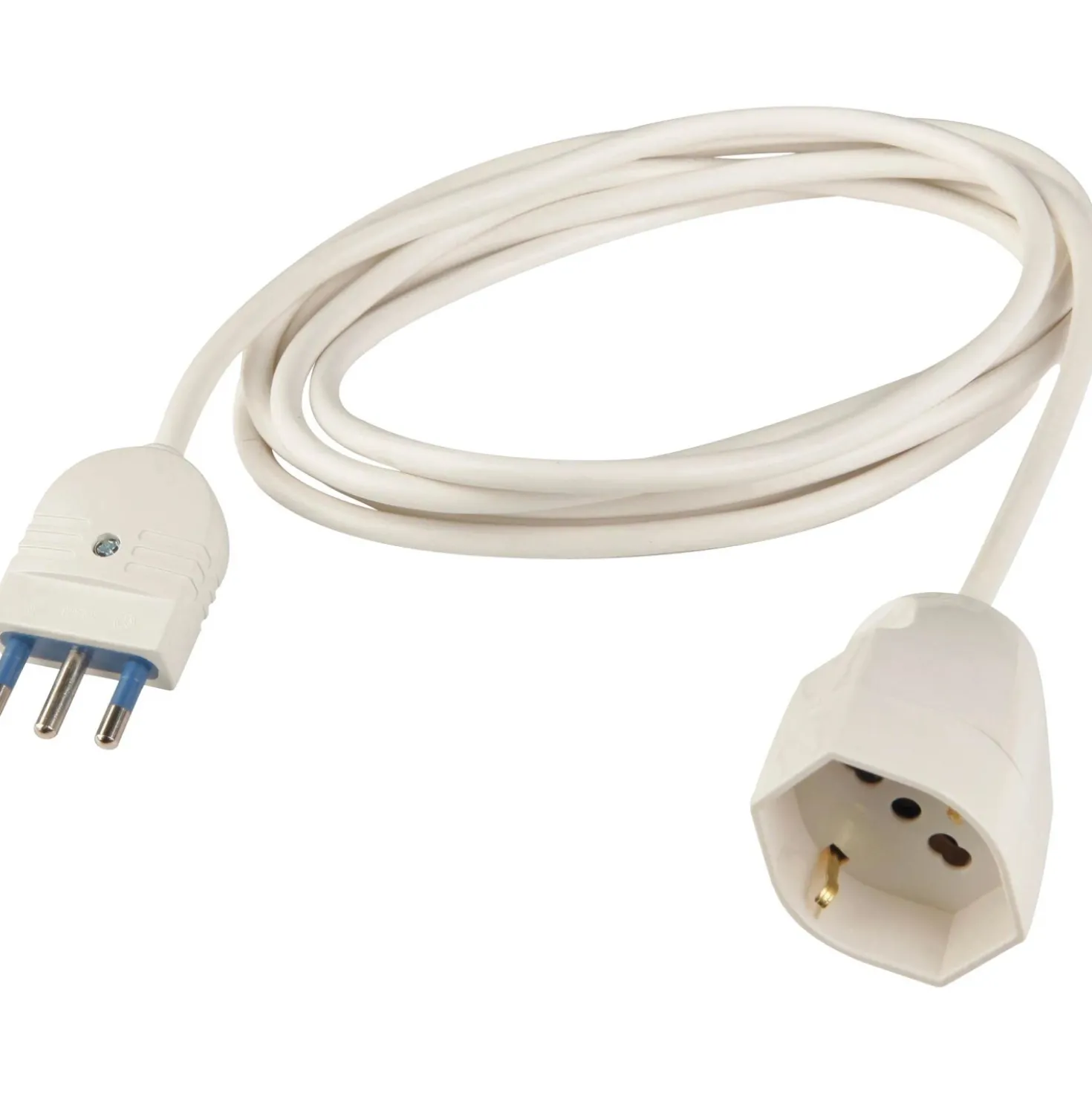 Prolunga con spina 16 A e presa pluristandard 3 m bianca