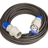 Prolunga lineare industriale 230 V spina e presa 16 A 20 m nero
