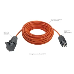 Prolunga Vimar 20 m IP44 3G1,5 presa tedesca arancio