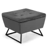 Puff in tessuto con gambe grigio 58x58xh42,5 cm
