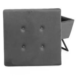 Puff in tessuto con gambe grigio 58x58xh42,5 cm