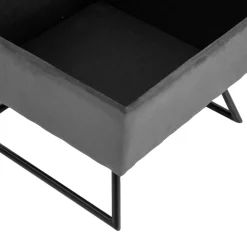 Puff in tessuto con gambe grigio 58x58xh42,5 cm