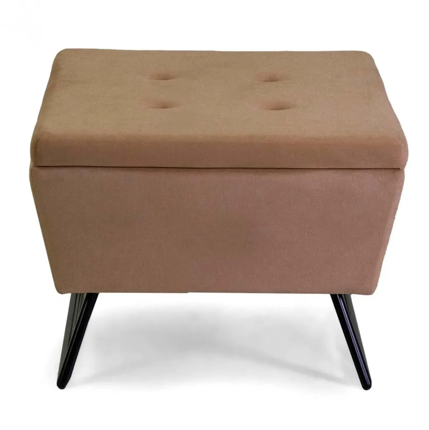 Puff in tessuto con gambe beige 58x58xh42,5 cm