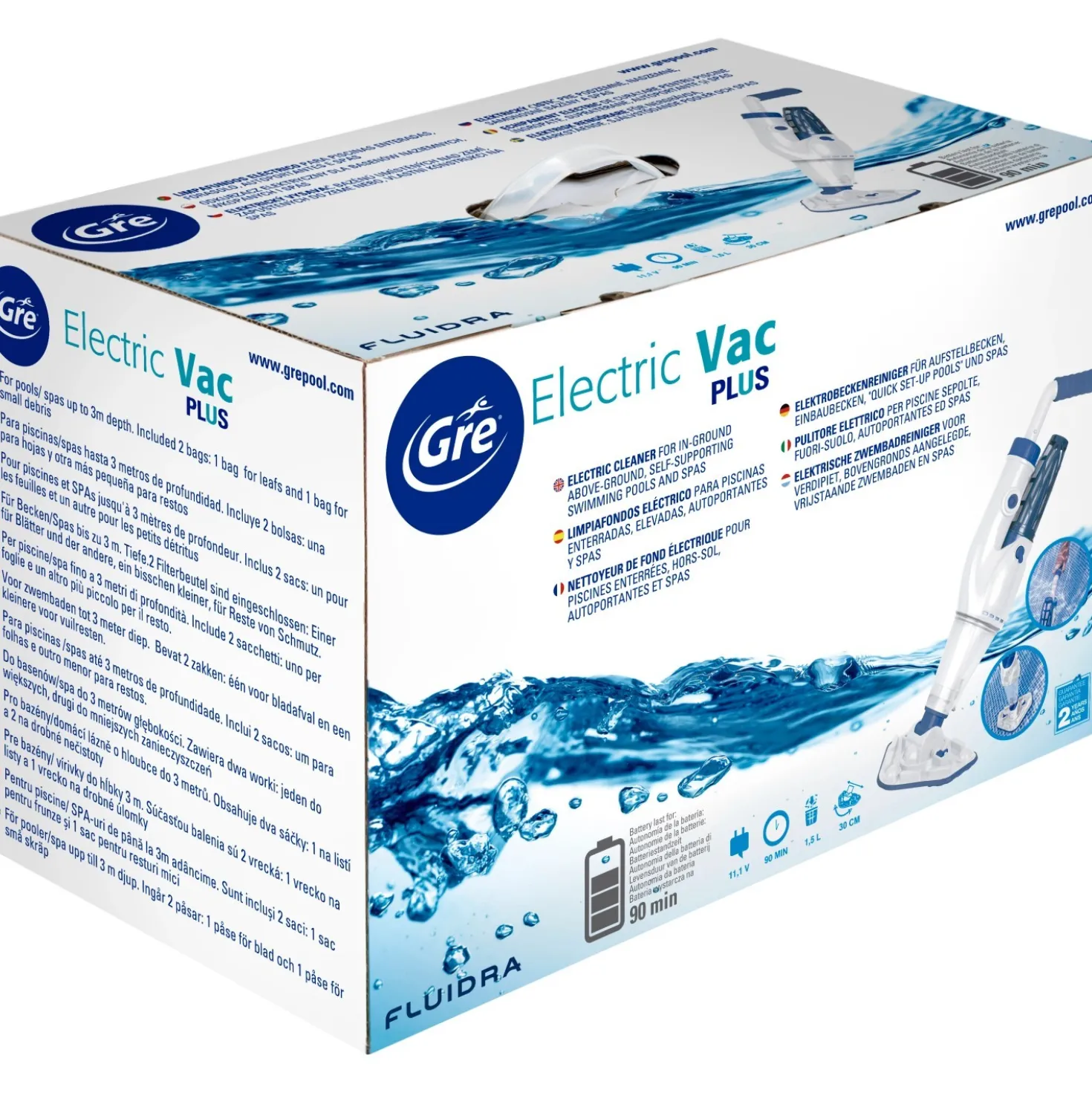Pulitore elettrico per piscina Gre Electric Vac Plus a batteria