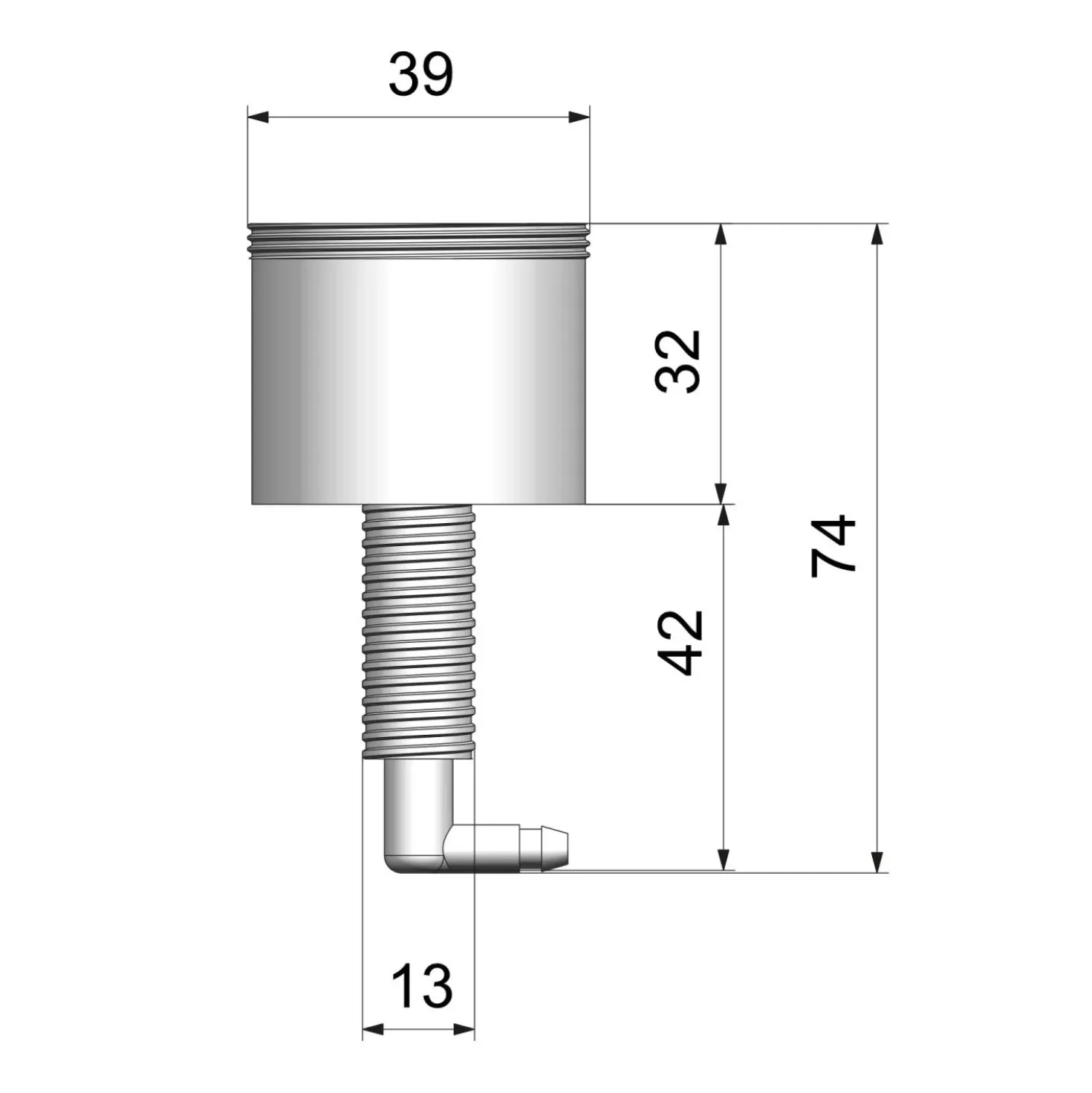 Pulsante scarico WC pneumatico per cassette monoblocco cromato