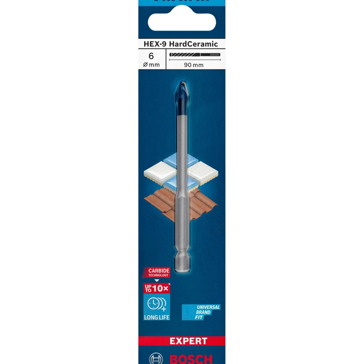 Punta Bosch Expert HardCeramic HEX-9 Ø 6 x 90 mm