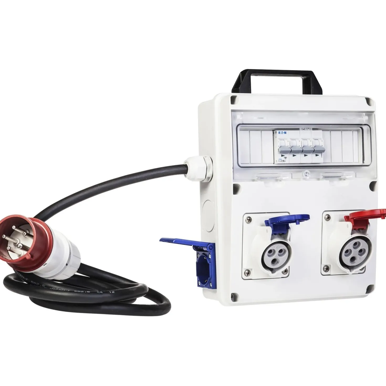 Quadro elettrico 230 V~ 2 prese civili 1 industriale 2 poli-1 industriale 3 poli