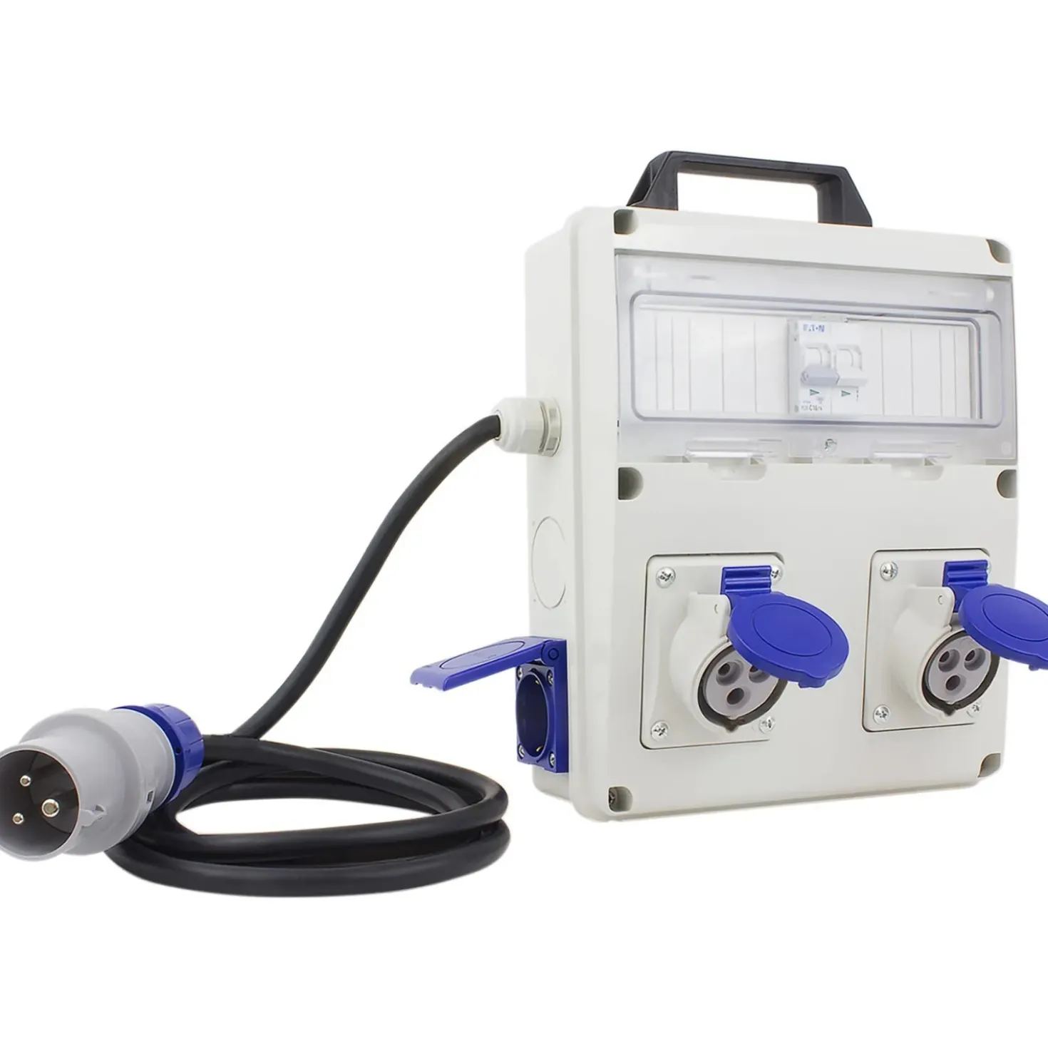 Quadro elettrico 230 V~ con 2 prese civili 2 industriali IP44