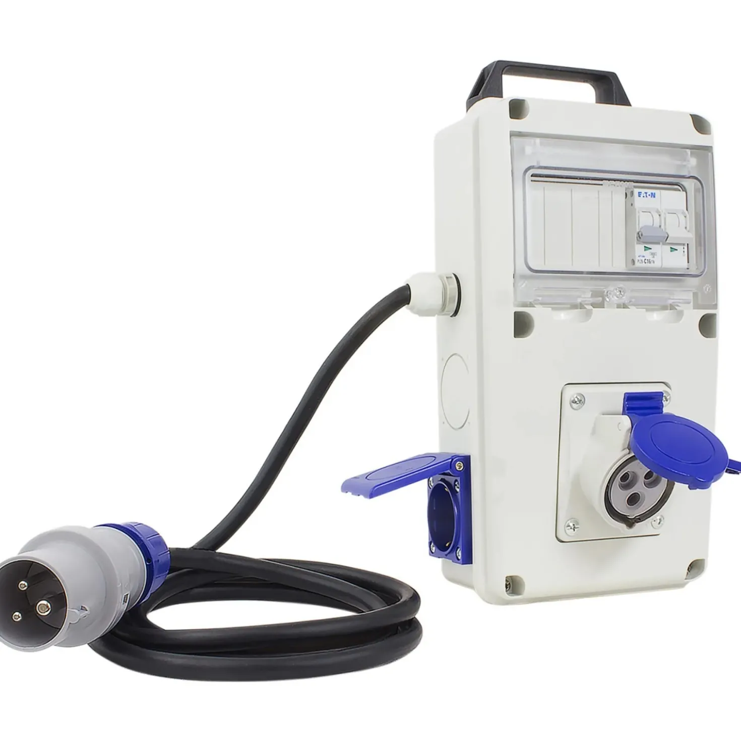 Quadro elettrico 230 V~ con 2 prese civili 1 industriale 2 m IP44