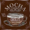 Quadro in vetro soggetto tazza mocha 20 x 20 cm