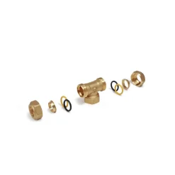 R569 Raccordo a T filettato femmina per tubi in rame 1/2 x 16
