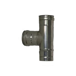 Raccordo canna fumaria a T da 90° doppia parete inox F Ø 80 mm