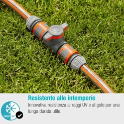 Raccordo con valvola di regolazione Gardena per tubi da giardino