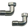 Raccordo curvo con calotta girevole in ottone cromato 1/2`` MF