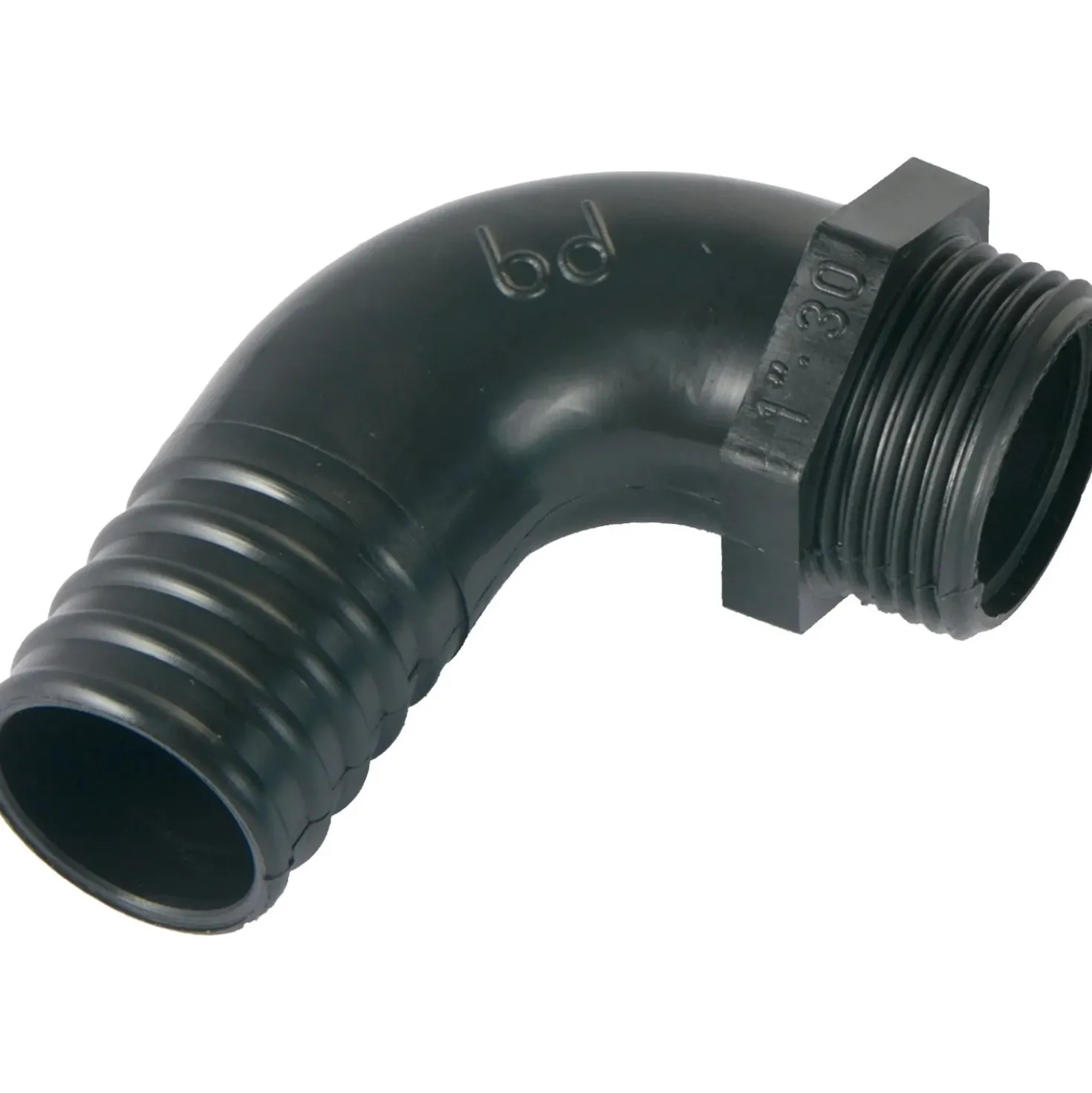 Raccordo portagomma maschio pp curvo 1" x 30 mm