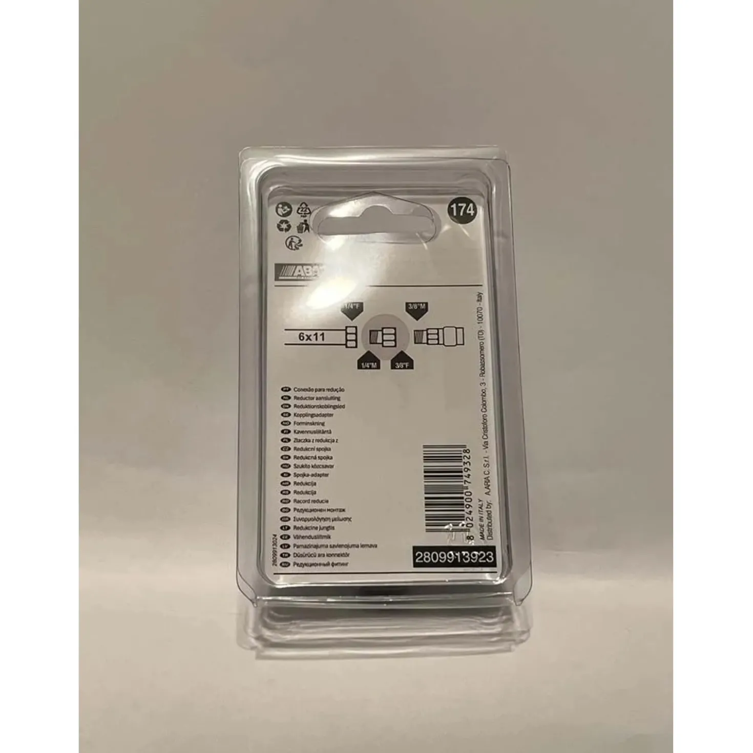 Raccordo riduzione ABAC 1/8" maschio e 1/4" femmina per aria compressa
