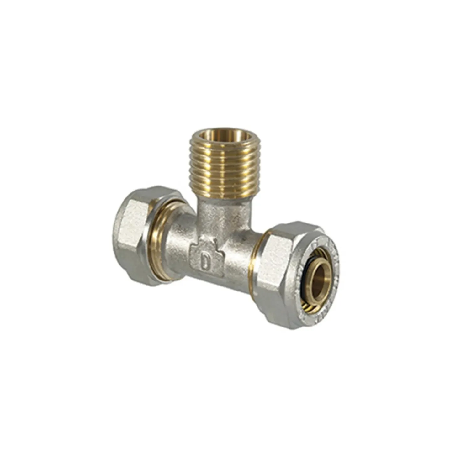 Raccordo tee maschio per multistrato a stringere 1/2" x 20mm