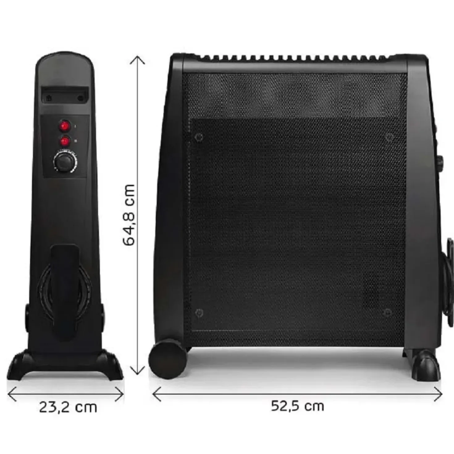 Radiatore elettrico Romeo con elemento in mica 2000W nero