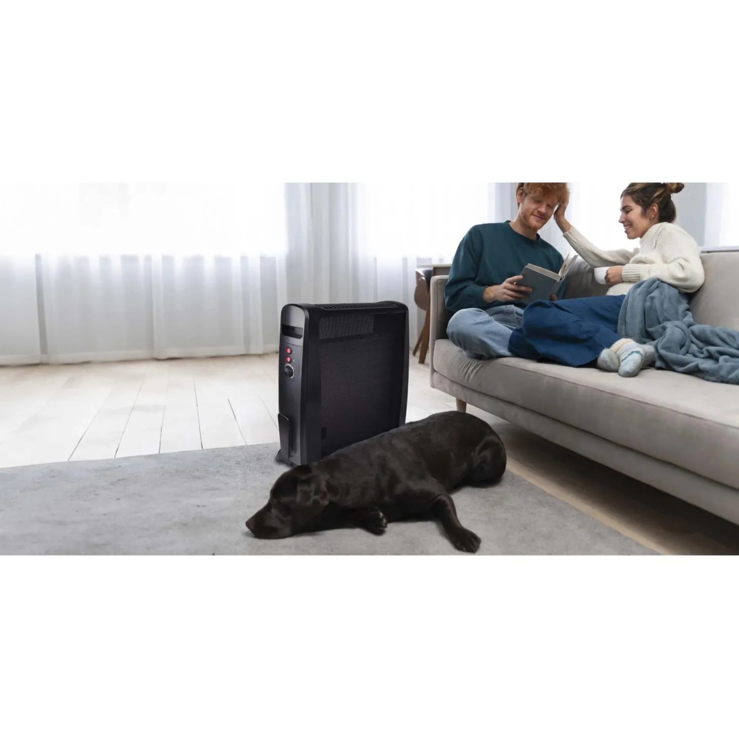 Radiatore elettrico Romeo con elemento in mica 2000W nero