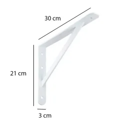 Reggimensola in acciaio 210x300x30x4 mm bianco opaco
