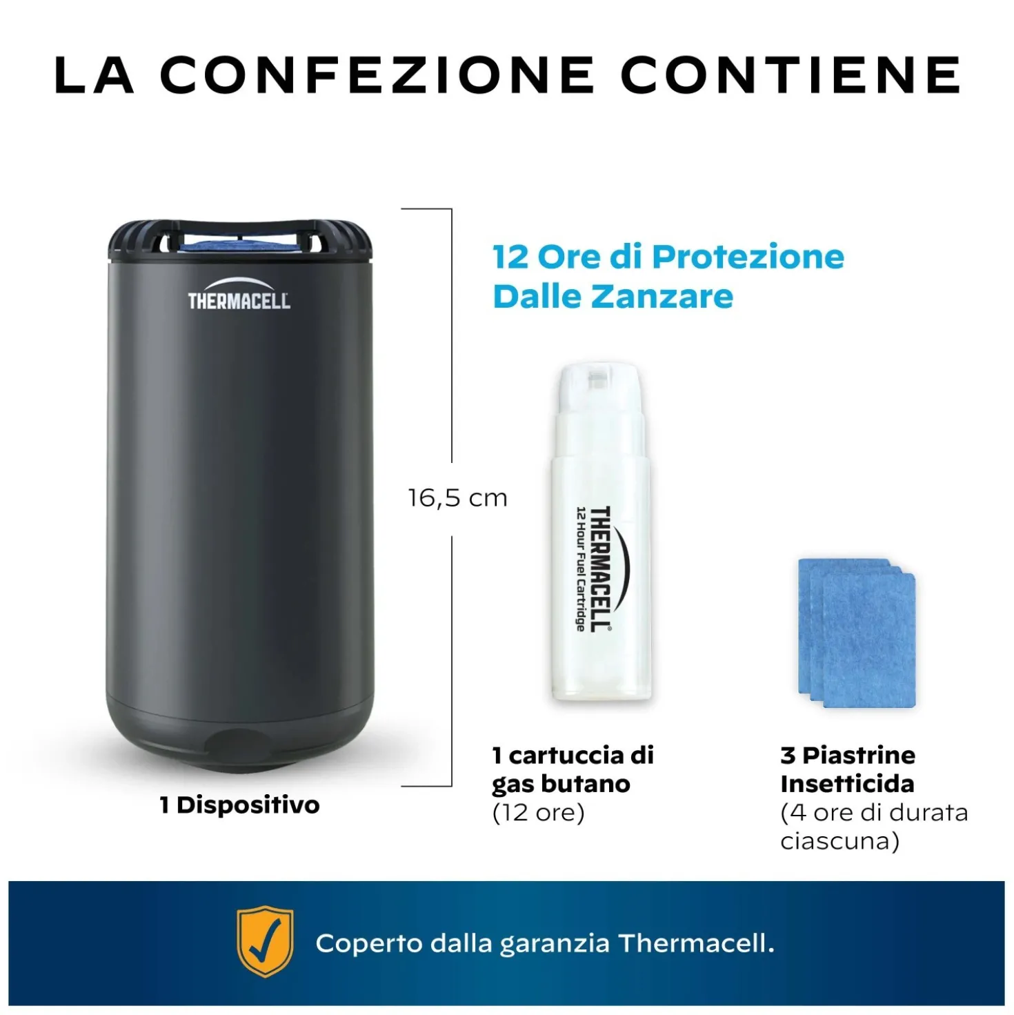Repellente Antizanzare Thermaell Mini Halo Grafite + 1 cartuccia e 3 piastrine