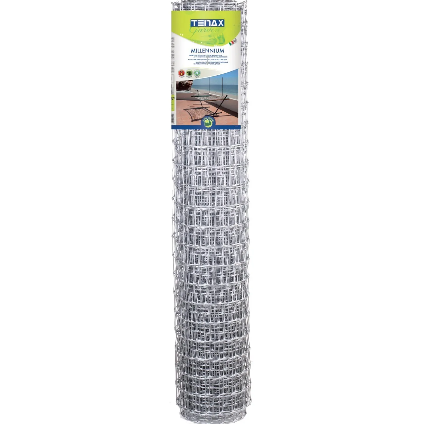 Rete da recinzione in plastica Millenium 1x10 m argento