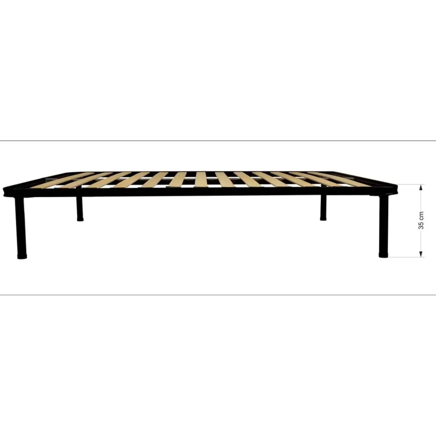 Rete letto matrimoniale Reti Gritti 13 doghe 160x190 cm nero