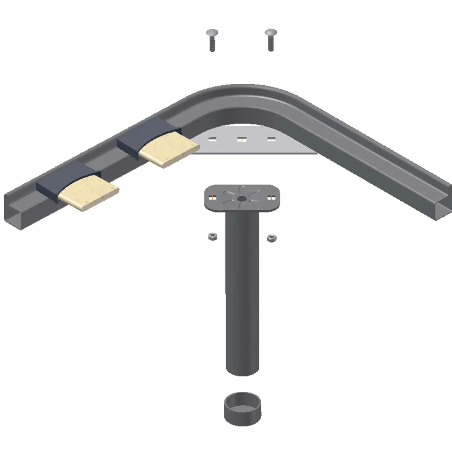 Rete letto singolo Reti Gritti a 13 doghe 80x190 cm nero
