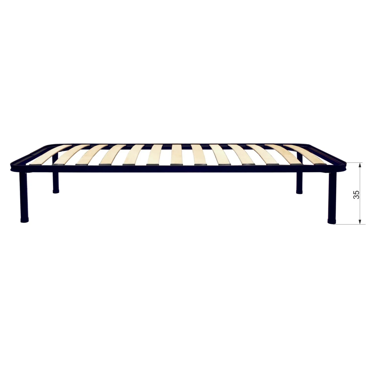 Rete letto singolo Reti Gritti a 13 doghe 80x190 cm nero
