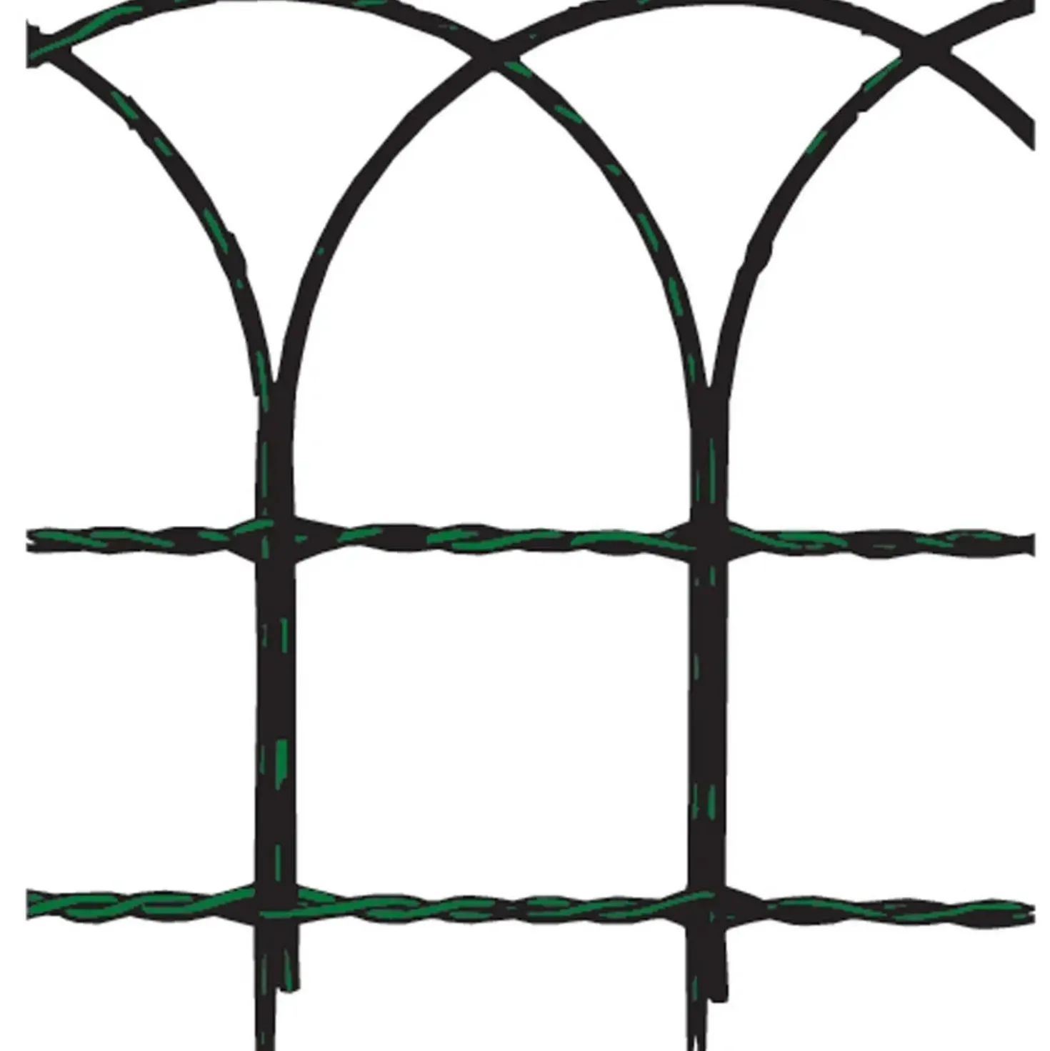 Rete ornamentale in plastica zincata 10x0,4 m verde