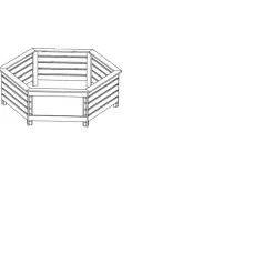 Rivestimento in legno esagonale abete massiccio Ø180-205