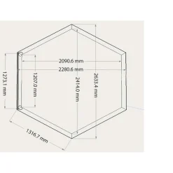 Rivestimento in legno esagonale abete massiccio Ø180-205