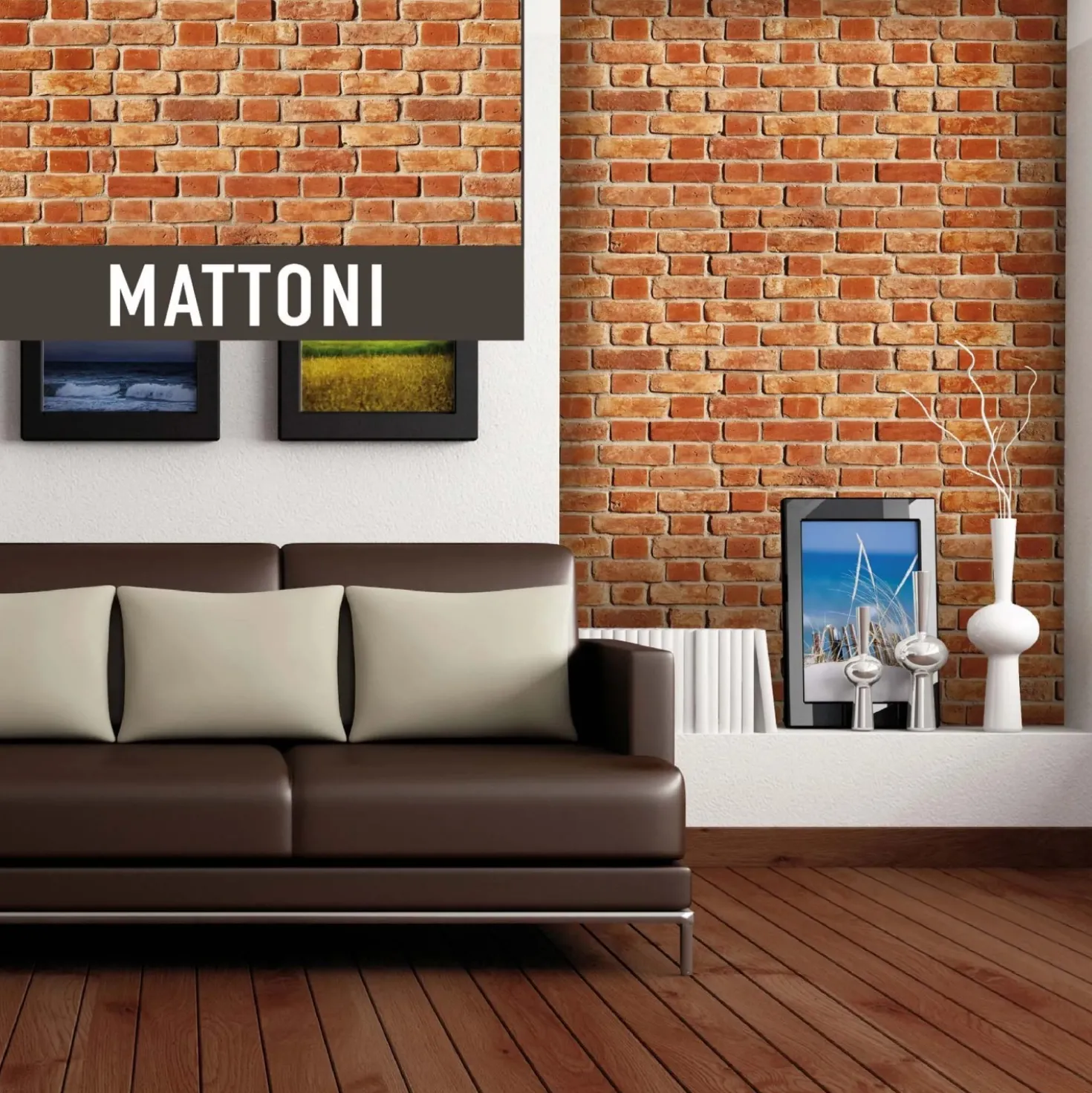 Rivestimento in polipropilene Plastonda Decor Mattoni 50x100 cm 0,5 m²