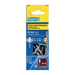 Rivetti Rapid Alte Prestazioni Ø4.8 x 12 mm Conf. da 50 pz e Punta Trapano incl
